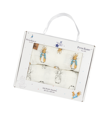 Peter Rabbit™ Neutral Muslin Squares
