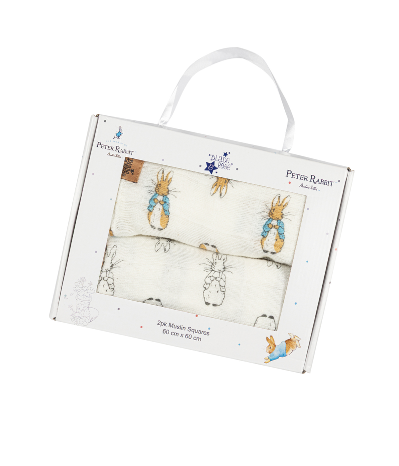 Peter Rabbit™ Neutral Muslin Squares