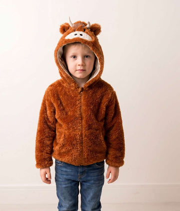 Junior Neutral Highland Cow Hoodie
