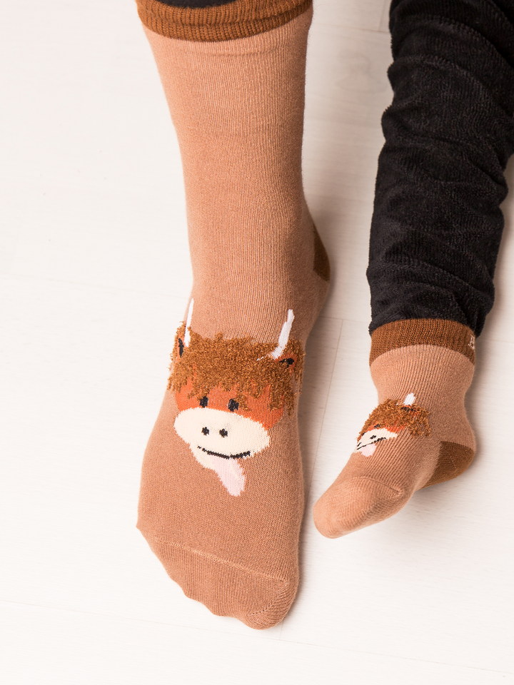 Highland Cow Adult Socks