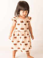 Junior Neutral Highland Cow Summer Dress