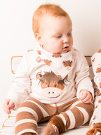 Neutral Highland Cow Bib