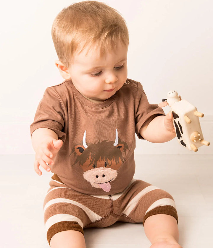 Neutral Highland Cow Tee
