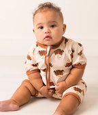 Neutral Highland Cow Summer Romper Playsuit