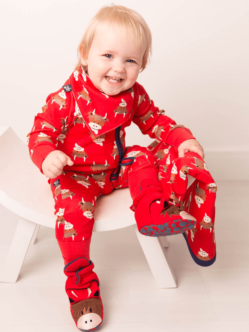 Hamish Highland Cow Zip-Up Romper Blade & Rose UK